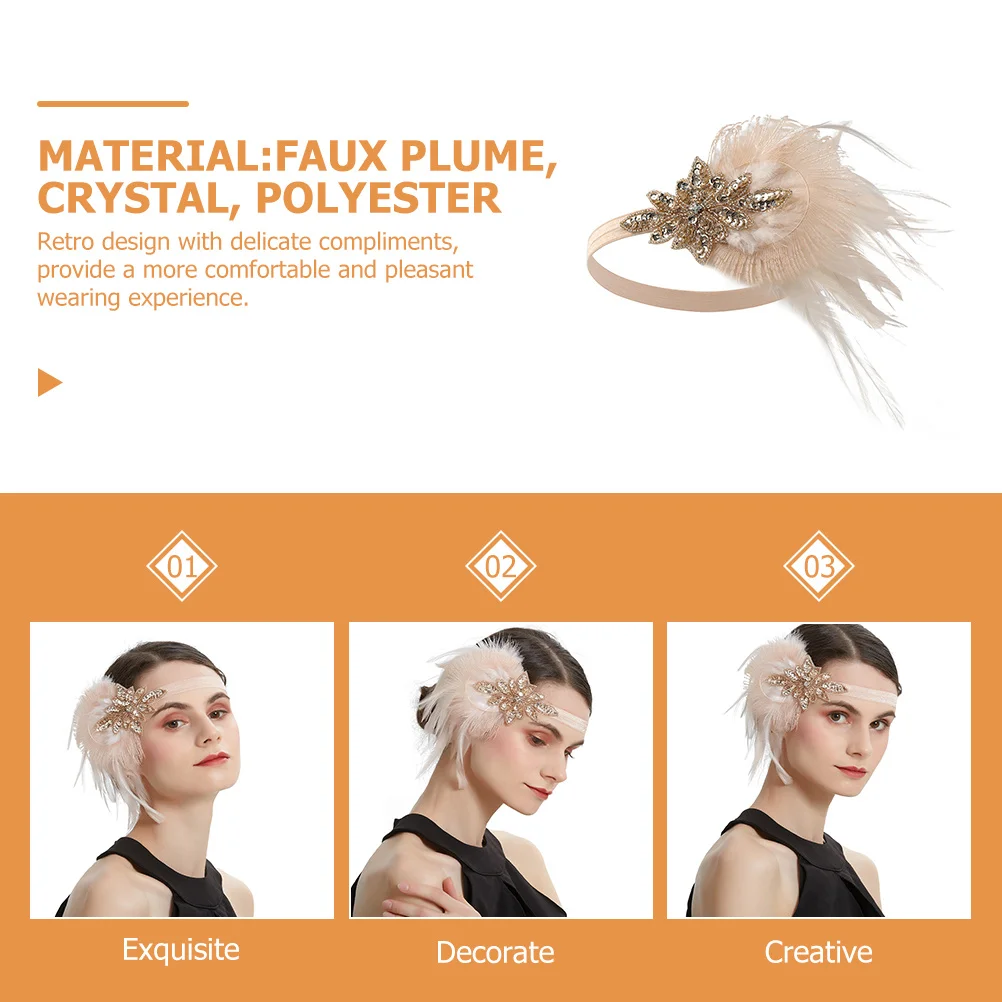 Повязка на голову с клапаном, искусственный шлейф, свадебная вечеринка, банкетный бал, головной убор 1920-х годов, женские аксессуары в стиле ревущего 20-х годов, винтажный стиль 
Повязка на голову с клапаном, искусственный шлейф, свадебная вечеринка, банкетный бал, головной убор 1920-х годов, женские аксессуары в стиле ревущего 20-х годов, винтажный стиль