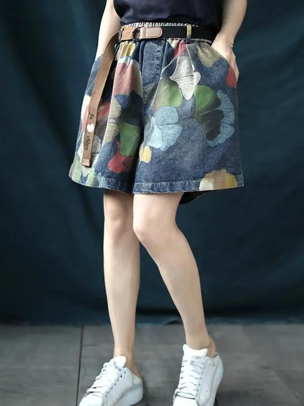 Summer 2024 Loose Fit Floral Print Wide Leg Jeans Shorts Women's plus Size Slimming Casual Artistic Style Loose Jeans
Summer 2024 Loose Fit Floral Print Wide Leg Jeans Shorts Women's plus Size Slimming Casual Artistic Style Loose Jeans