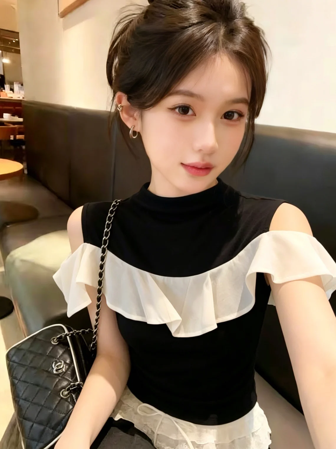 Summer New Design Color Block Lace Shoulder Bared Women's T-shirt Self-Keeping Style Korean Version Slim Fit Short Sleeve
Summer New Design Color Block Lace Shoulder Bared Women's T-shirt Self-Keeping Style Korean Version Slim Fit Short Sleeve