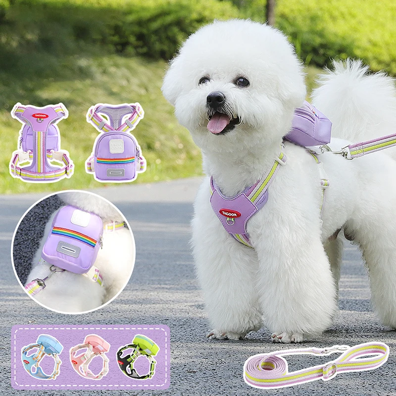 Adorable Dog Harness with Backpack & Leash Comfortable Adjustable No-pull Pet Chest Strap Sherina Bichon Frise Outdoor Supplies
Adorable Dog Harness with Backpack & Leash Comfortable Adjustable No-pull Pet Chest Strap Sherina Bichon Frise Outdoor Supplies