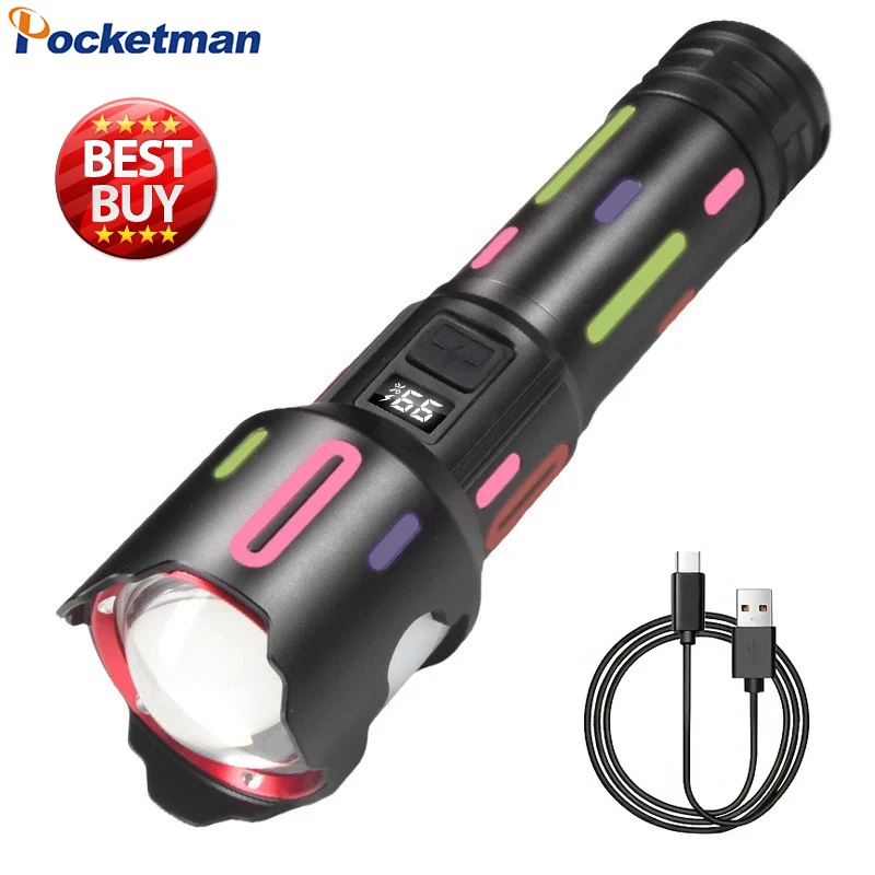 Super Bright LED Flashlight Aluminum Alloy Zoom Torch Long Range USB Rechargeable Flashlights with Fluorescent Strip
Super Bright LED Flashlight Aluminum Alloy Zoom Torch Long Range USB Rechargeable Flashlights with Fluorescent Strip