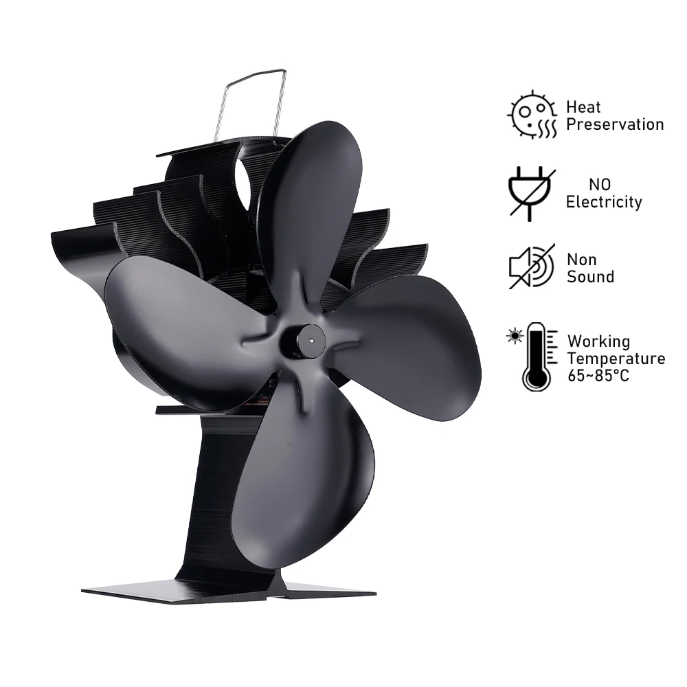 Black Fireplace 4 Blades Heat Powered Stove Fan Log Wood Burner Ecofan Efficient Heat Distribution Quiet Home Fireplace Fan
Black Fireplace 4 Blades Heat Powered Stove Fan Log Wood Burner Ecofan Efficient Heat Distribution Quiet Home Fireplace Fan