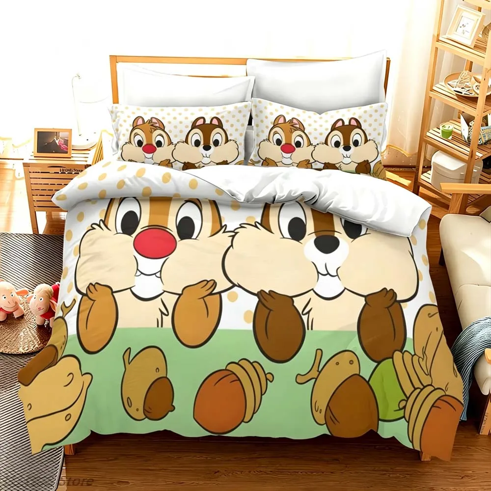 Cute Cartoon Chip 'n' Dale Bedding Set Queen King Size Duvet Cover Set Soft Quilt Cover With Pillowcase Set Home Textile
Cute Cartoon Chip 'n' Dale Bedding Set Queen King Size Duvet Cover Set Soft Quilt Cover With Pillowcase Set Home Textile