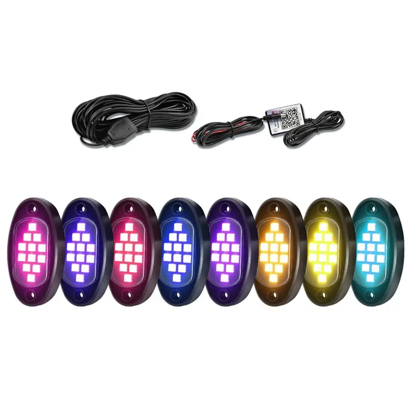 ABHY-RGB LED Rock Lights, Multifunction Neon Underglow Waterproof Light With APP Control Multicolor Lights For ATV UTV SUV
ABHY-RGB LED Rock Lights, Multifunction Neon Underglow Waterproof Light With APP Control Multicolor Lights For ATV UTV SUV