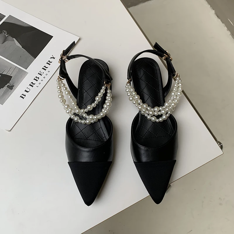 ZOOKERLIN Pearl Beaded Chain Buckle Women's Sandals Flats Shoes Pointed Hollow Party Shoes Elegant Dress Pumps 2023 Summer New
ZOOKERLIN Pearl Beaded Chain Buckle Women's Sandals Flats Shoes Pointed Hollow Party Shoes Elegant Dress Pumps 2023 Summer New