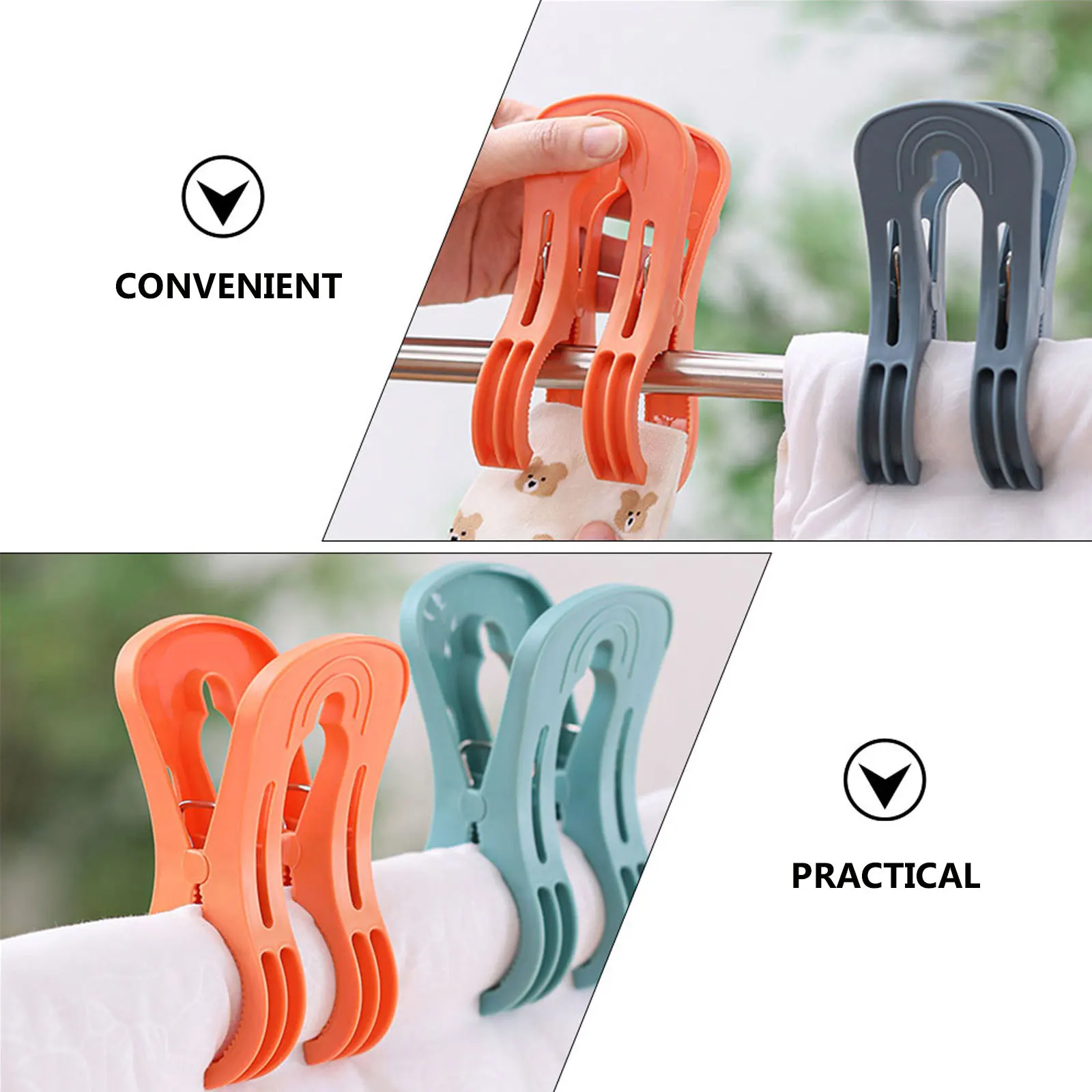 4Pcs Windproof Waterproof Clothespins Clothes Clips Cloth Drying Fixing Clips for Quilt Hat Underwear Home Use
4Pcs Windproof Waterproof Clothespins Clothes Clips Cloth Drying Fixing Clips for Quilt Hat Underwear Home Use