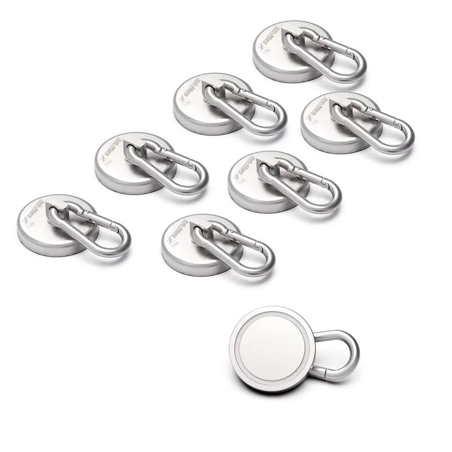 Mag Magnet Hooks Heavy Duty 160LBS Neodymium Magnet with Swivel Carabiner Snap Hook for Indoor Outdoor Hanging Bag Kitchen Garag
Mag Magnet Hooks Heavy Duty 160LBS Neodymium Magnet with Swivel Carabiner Snap Hook for Indoor Outdoor Hanging Bag Kitchen Garag