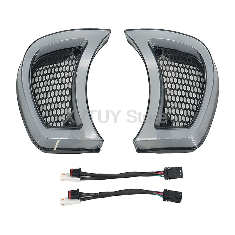 2Pcs ABS Motorcycle LED Headlight Vent Accents Fit Accesorios Moto Running Light Turn Signal Light for Harley Road Gilde 2015-Up
2Pcs ABS Motorcycle LED Headlight Vent Accents Fit Accesorios Moto Running Light Turn Signal Light for Harley Road Gilde 2015-Up