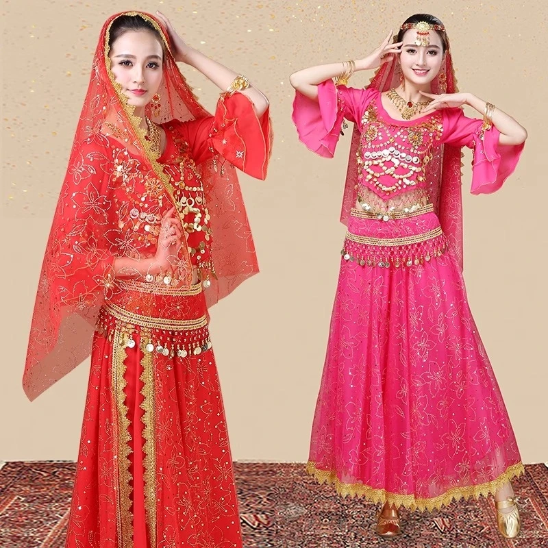 Indian Dance Dress Performance Practice Clothes Long Sleeve Belly Dance Outfit New Style Modern Dancewear Costumes Women
Indian Dance Dress Performance Practice Clothes Long Sleeve Belly Dance Outfit New Style Modern Dancewear Costumes Women