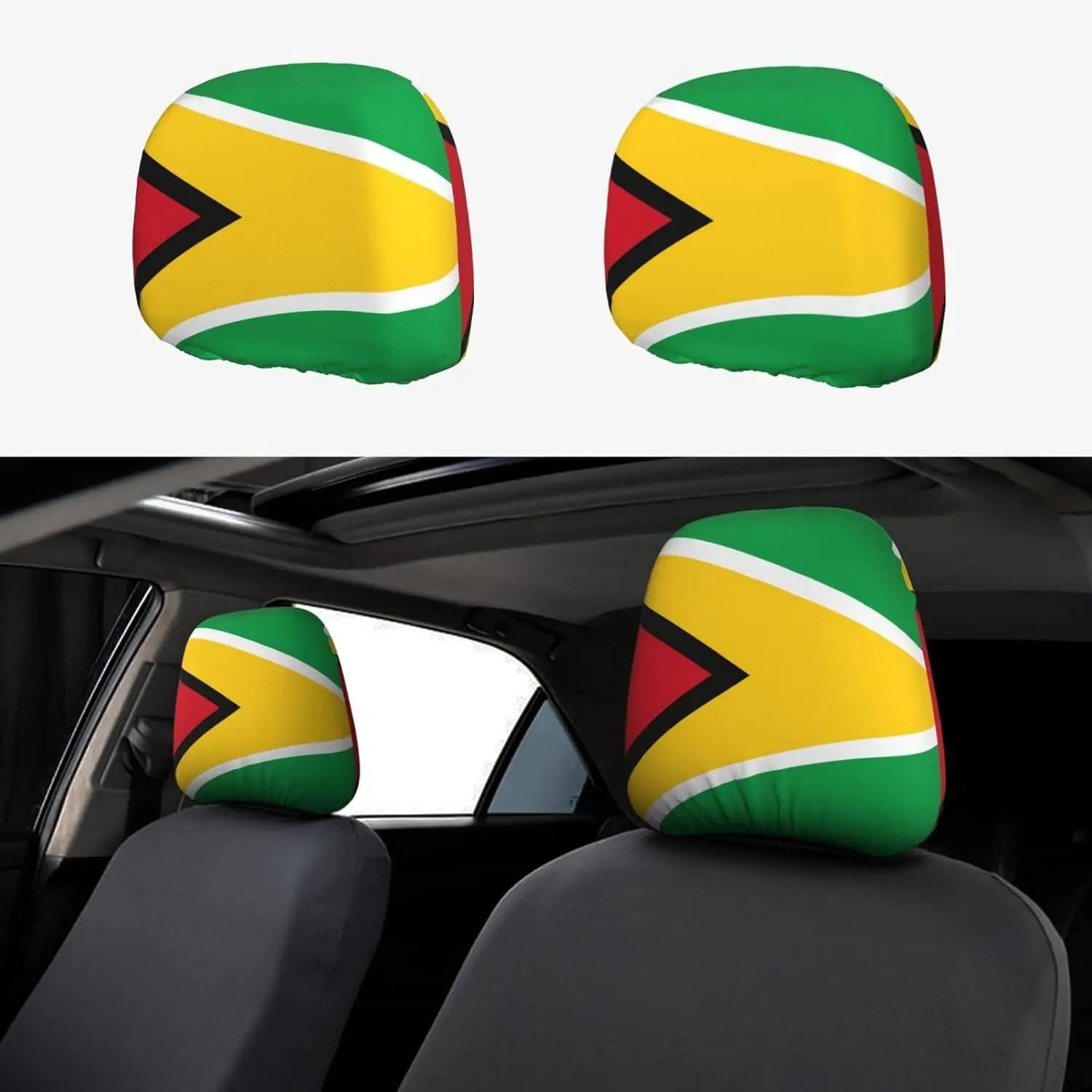 Flag of Guyana Prints Car Headrest Covers 2-pack Soft and Comfortable Good Stretchability for Cars Trucks and Vans
Flag of Guyana Prints Car Headrest Covers 2-pack Soft and Comfortable Good Stretchability for Cars Trucks and Vans