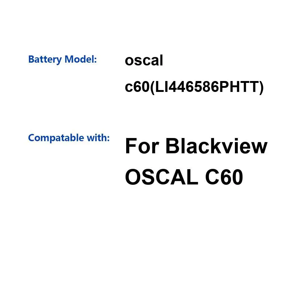 Long-Lasting Performance For Blackview Oscal C60 LI446586PHTT 4780Mah Mobile Phone Battery
Long-Lasting Performance For Blackview Oscal C60 LI446586PHTT 4780Mah Mobile Phone Battery