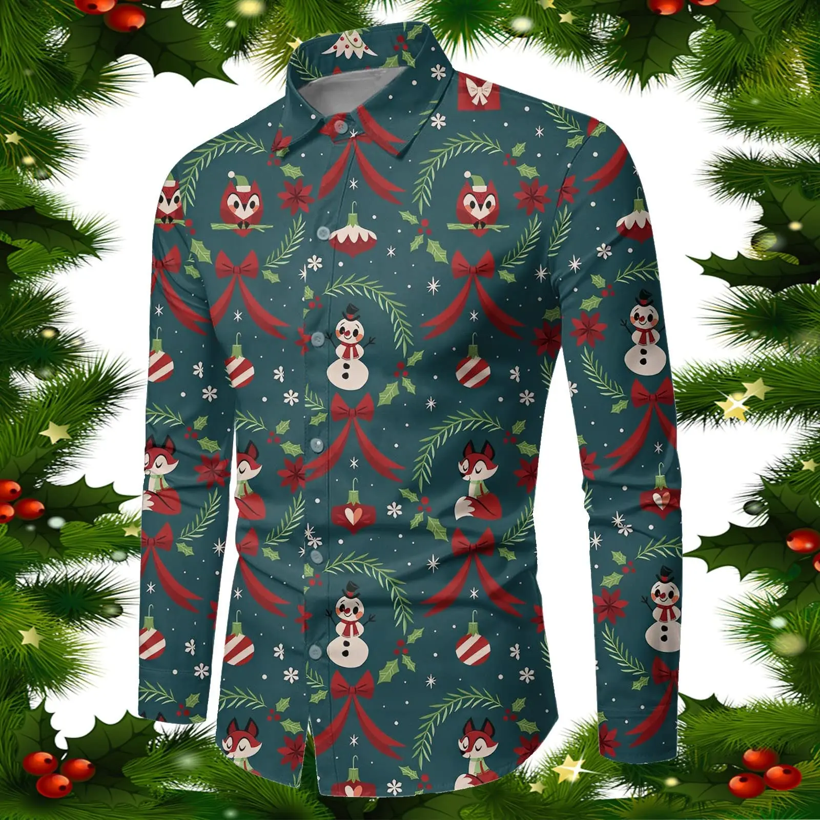 Men Christmas Shirt Long Sleeve Lapel Santa Claus Printed Graphic Tee Western Shirt For Men Holiday Gift Christmas Party Clothes
Men Christmas Shirt Long Sleeve Lapel Santa Claus Printed Graphic Tee Western Shirt For Men Holiday Gift Christmas Party Clothes