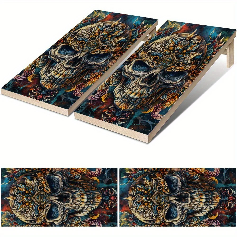 Colorful Carved Skull Waterproof Cornhole Board Vinyl Wraps, PVC Outdoor Game Board Design, Perfect for Sports & Leisure Activit
Colorful Carved Skull Waterproof Cornhole Board Vinyl Wraps, PVC Outdoor Game Board Design, Perfect for Sports & Leisure Activit