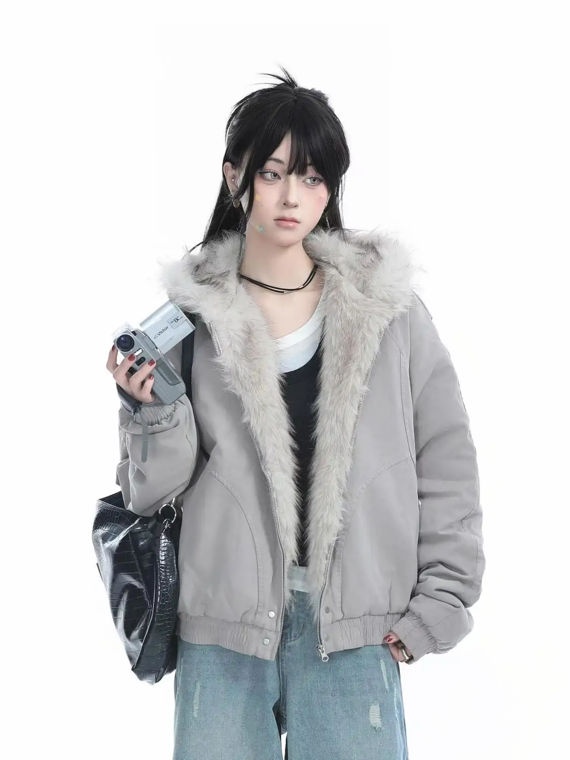 Fashion Niche Fur Collar Cotton Hooded Jacket Women's Clothing Retro Streetwear Loose Velvet Warm Harajuku Casual Jacket Parkas
Fashion Niche Fur Collar Cotton Hooded Jacket Women's Clothing Retro Streetwear Loose Velvet Warm Harajuku Casual Jacket Parkas