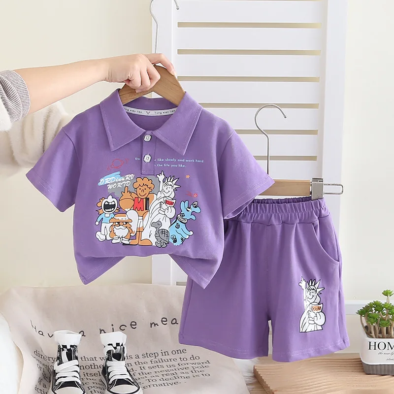 Toddler Boy Summer Outfits 2025 New Fashion Children's Boys Leisure Cartoon Lapel T-shirts Tops and Shorts Two Piece Clothes Set
Toddler Boy Summer Outfits 2025 New Fashion Children's Boys Leisure Cartoon Lapel T-shirts Tops and Shorts Two Piece Clothes Set