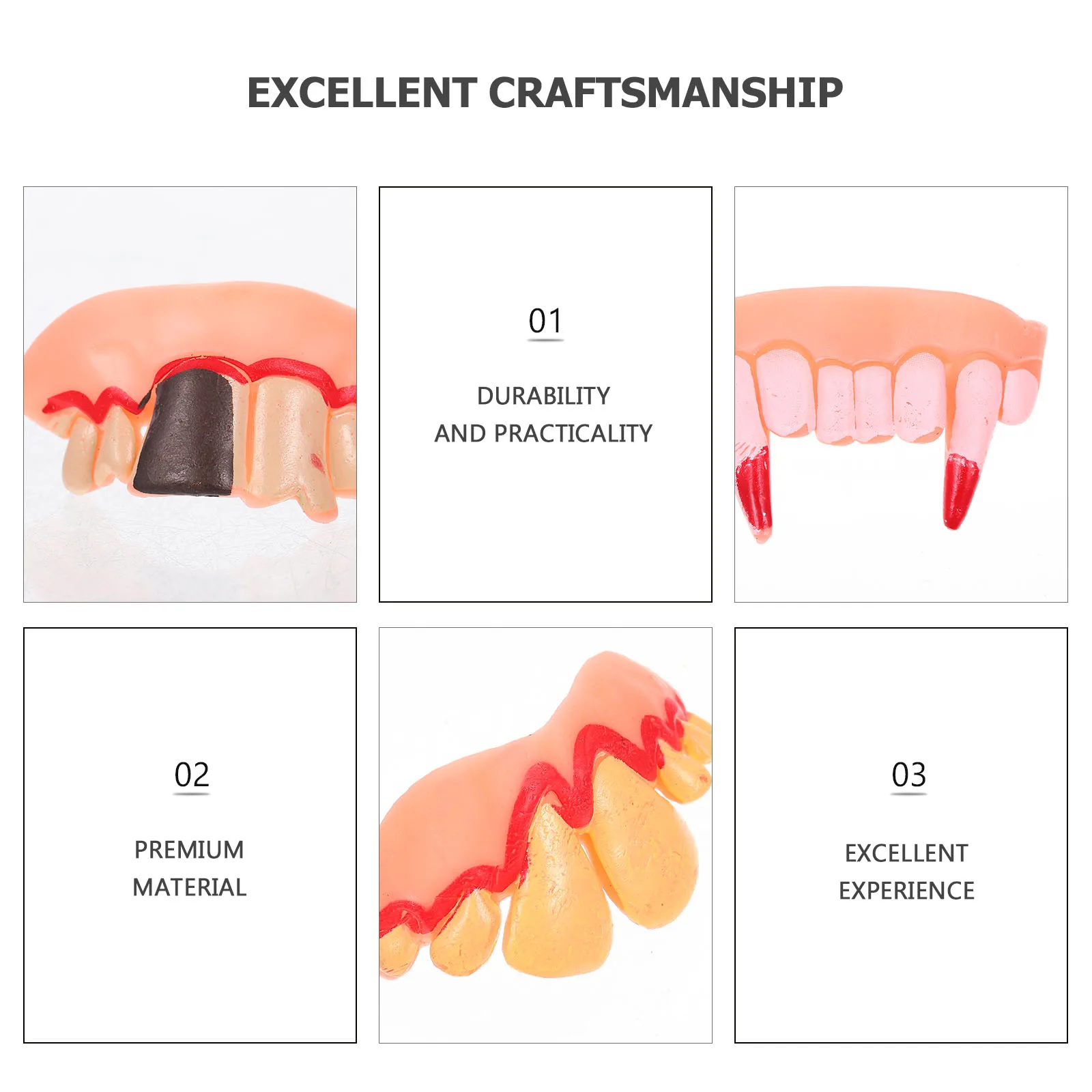 12Pcs Scary Halloween Denture Costume Accessories Lifelike Fake Teeth Funny Party Pranking Toys Zombie Props
12Pcs Scary Halloween Denture Costume Accessories Lifelike Fake Teeth Funny Party Pranking Toys Zombie Props