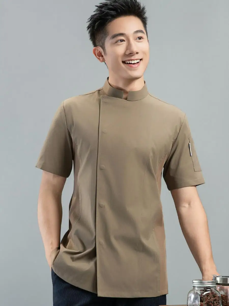 Эластичная летняя дышащая униформа для поваров с принтом, мужская рабочая одежда для кухни, барбекю, ресторанов и кафе с хот-потом
Эластичная летняя дышащая униформа для поваров с принтом, мужская рабочая одежда для кухни, барбекю, ресторанов и кафе с хот-потом