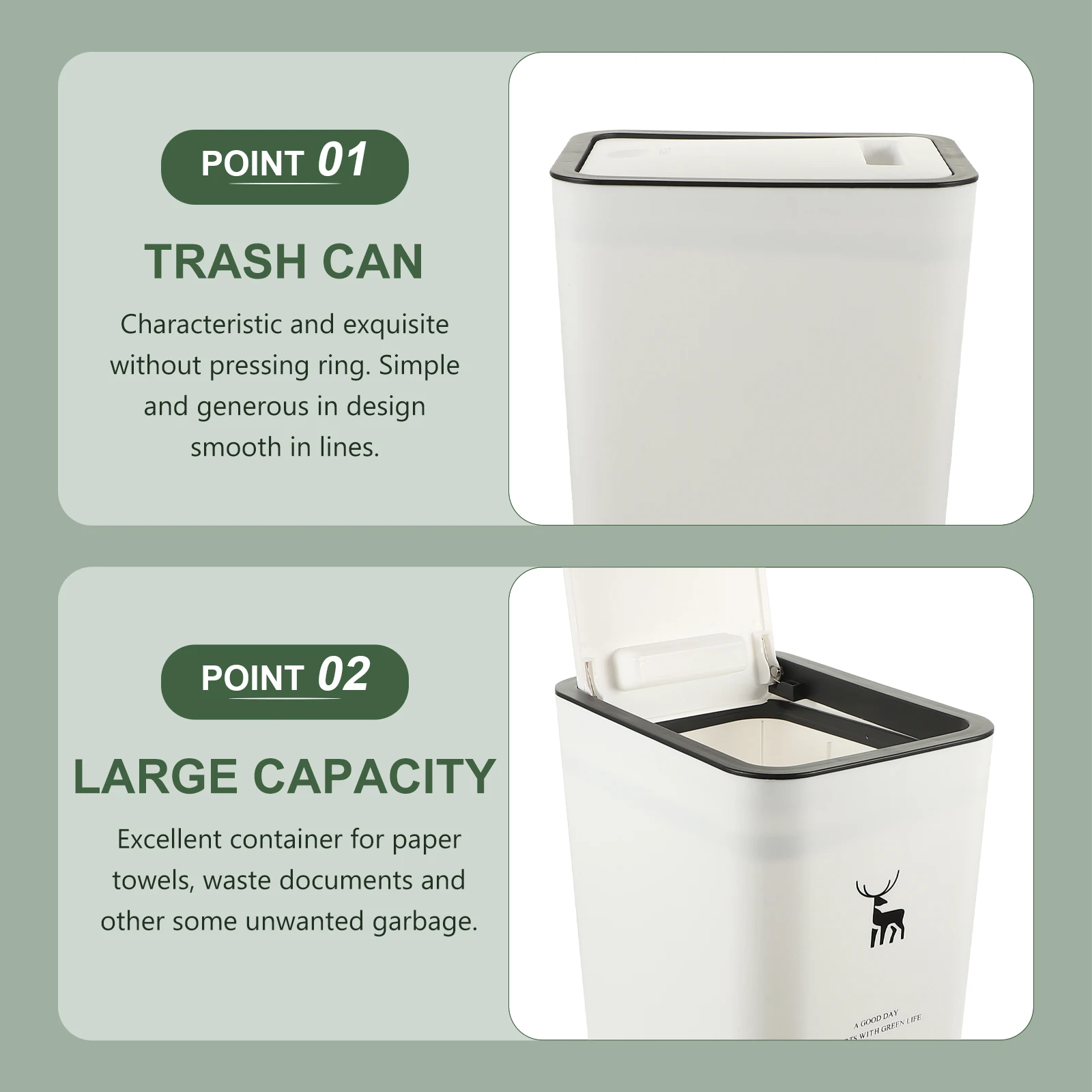Push Trash Bathroom Bin Lid Press Top Garbage Narrow Place Bucket Wastebasket Household Waste Storage Bucket Large Capacity Odor
Push Trash Bathroom Bin Lid Press Top Garbage Narrow Place Bucket Wastebasket Household Waste Storage Bucket Large Capacity Odor
