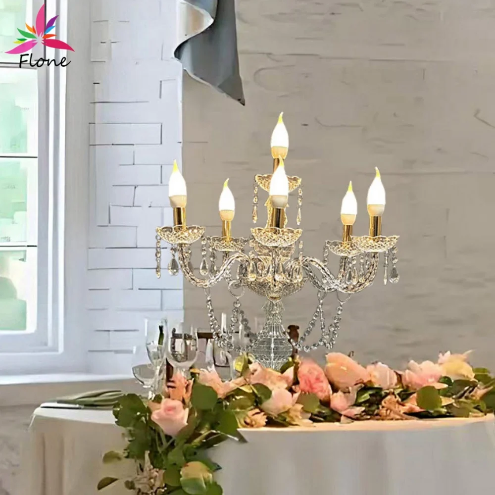 6 Heads Home Room Decor Road Lead Electric Light Candle Holder Shinny Crystal Electroplated for Wedding Decoration Props WT021
6 Heads Home Room Decor Road Lead Electric Light Candle Holder Shinny Crystal Electroplated for Wedding Decoration Props WT021