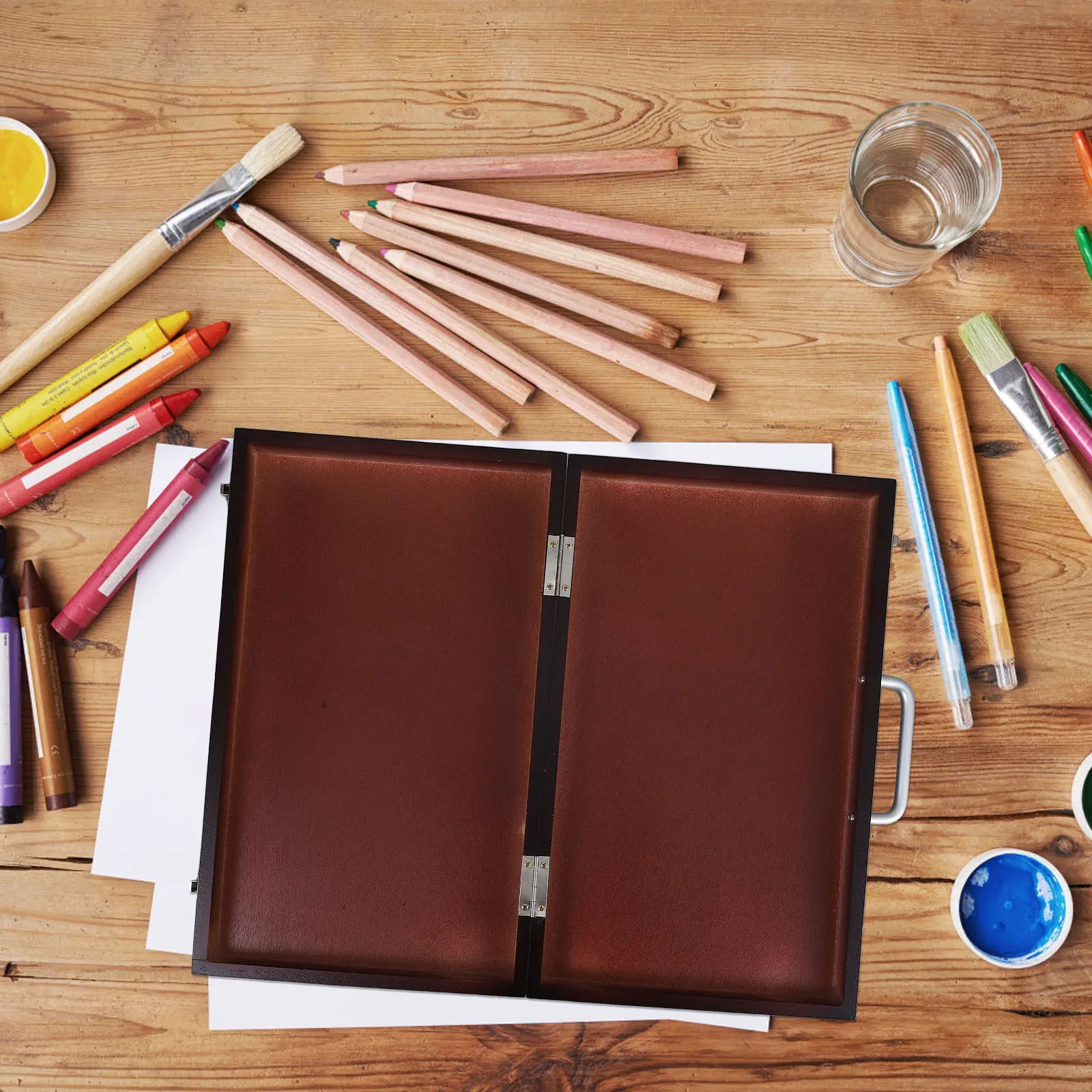 Wooden Portable Paint Box Black Walnut Color Lightweight Artist Storage Case Outdoor Painting Tool Organizer Watercolor Palette
Wooden Portable Paint Box Black Walnut Color Lightweight Artist Storage Case Outdoor Painting Tool Organizer Watercolor Palette