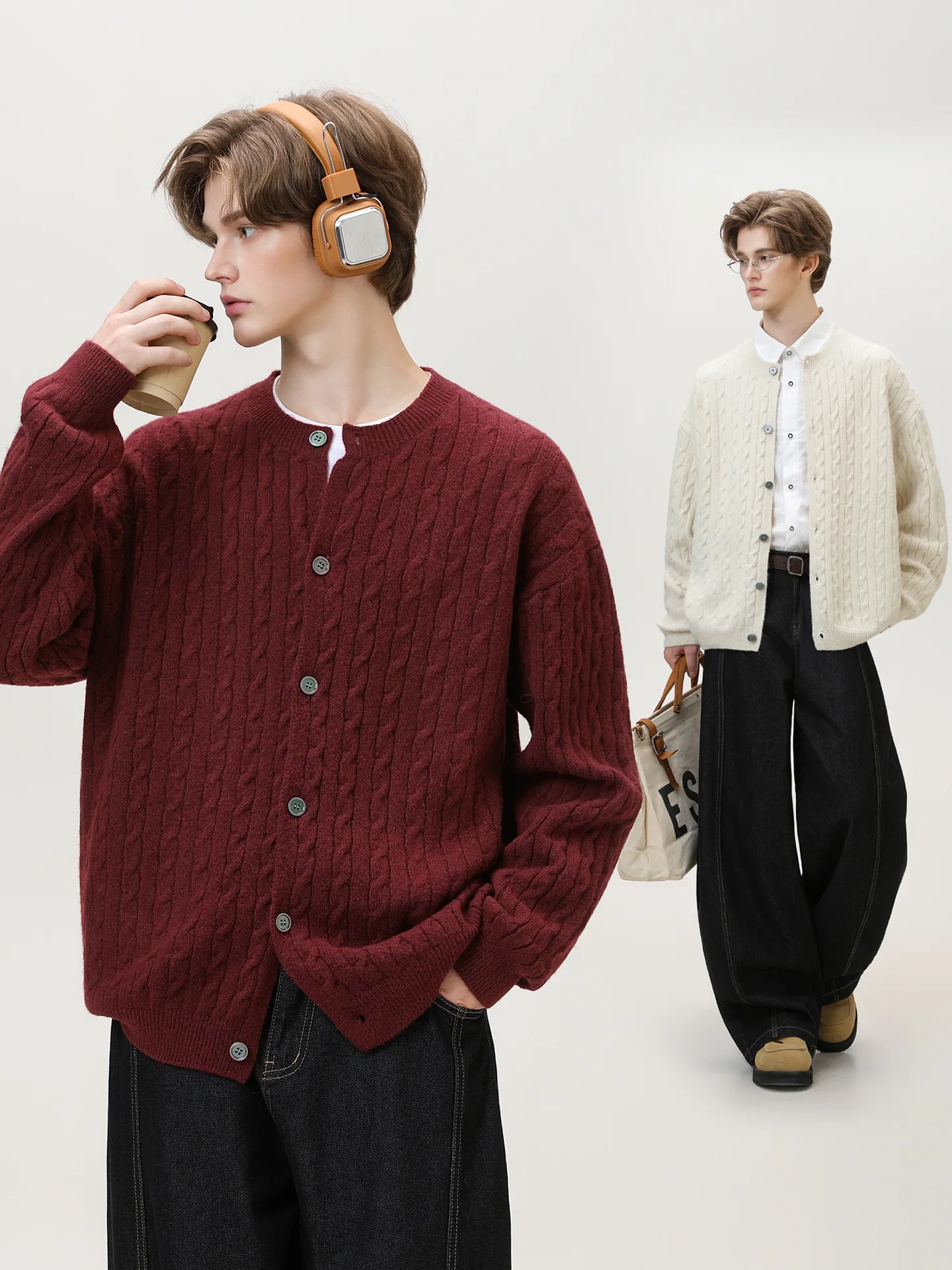 Men's Cable Knit Cardigan Retro Streetwear Basic Versatile Round Neck Pullover Fall Winter Non-Itch Top
Men's Cable Knit Cardigan Retro Streetwear Basic Versatile Round Neck Pullover Fall Winter Non-Itch Top