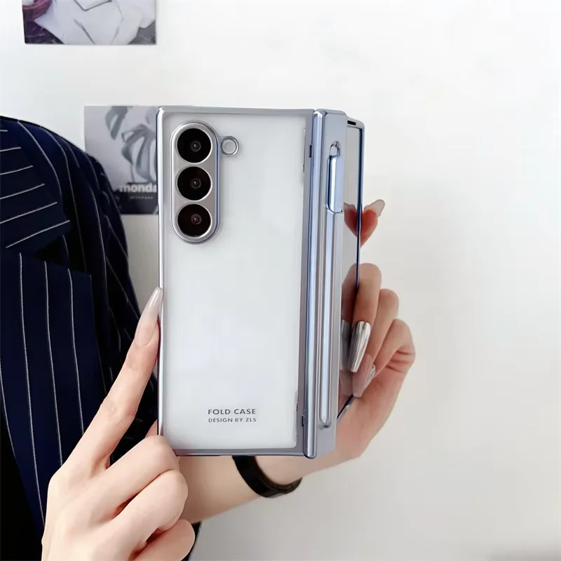 Transparent Hard PC Plating Frame Phone Cover For Samsung Galaxy Z Fold 6 Case with Touch Pen Screen protector
Transparent Hard PC Plating Frame Phone Cover For Samsung Galaxy Z Fold 6 Case with Touch Pen Screen protector