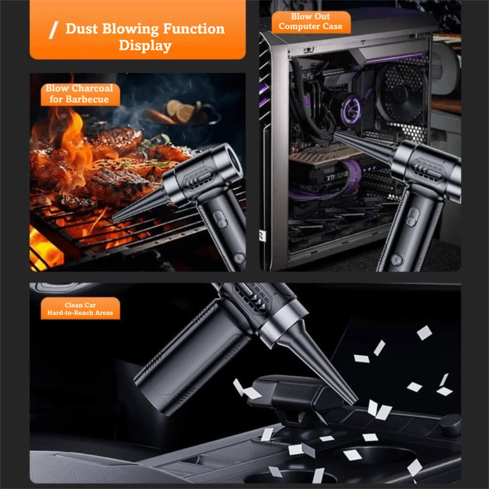 100000RPM Mini Violent Turbo Fan Brushless Motor Wireless Electric Dust Blower 4500Pa Portable Charging Handheld Vacuum Cleaner
100000RPM Mini Violent Turbo Fan Brushless Motor Wireless Electric Dust Blower 4500Pa Portable Charging Handheld Vacuum Cleaner