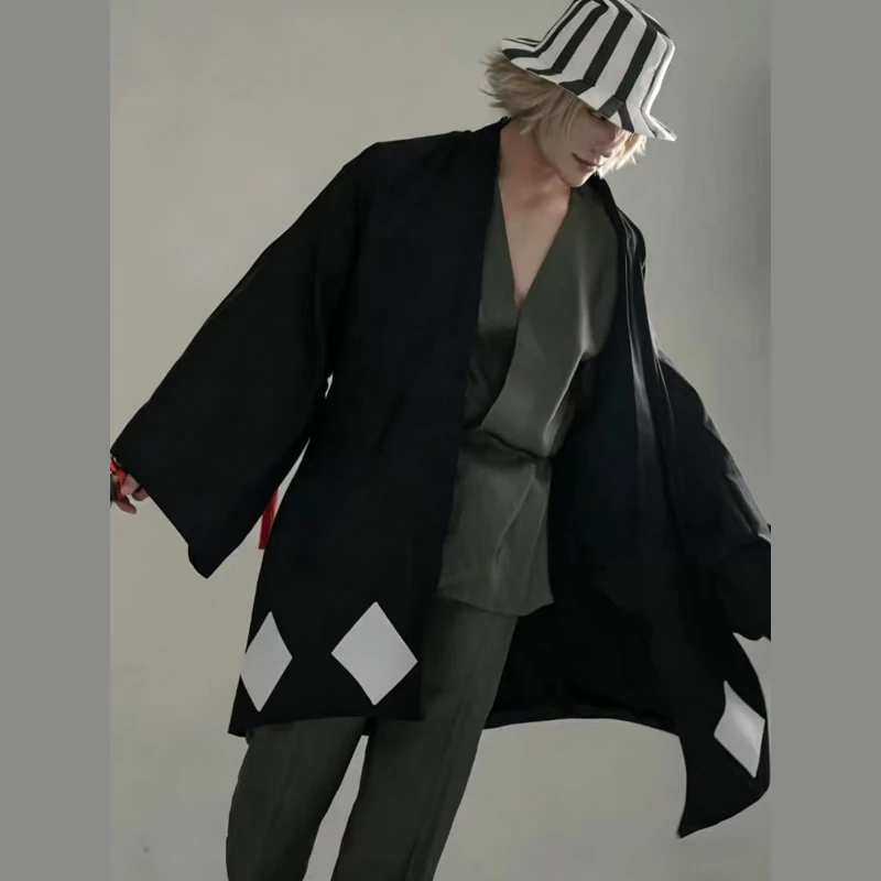 Anime Bleach Urahara Kisuke Cosplay Costume Kimono Uniform Cape Top Pants Hat Outfit for Men Women Halloween Carnival Party Suit
Anime Bleach Urahara Kisuke Cosplay Costume Kimono Uniform Cape Top Pants Hat Outfit for Men Women Halloween Carnival Party Suit