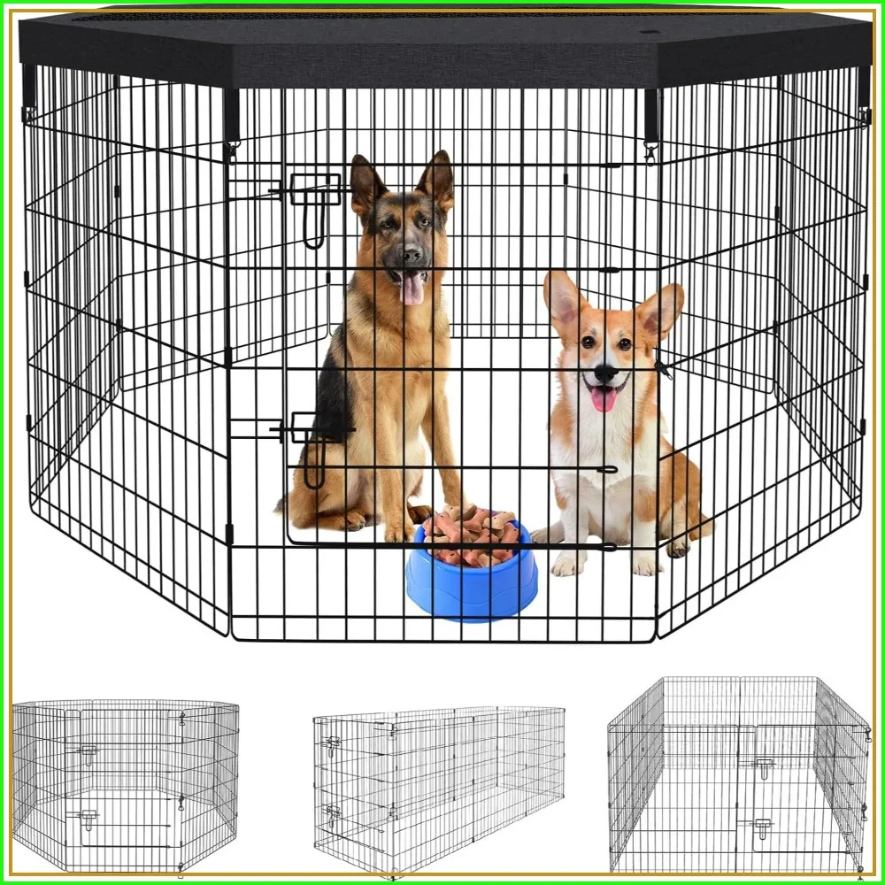 Foldable Metal Dog Pen, 8 Panels 36 Inch, Exercise Puppy Play Yard with Bottom Pad and Top Cover, Indoor Outdoor Pet Enclosure
Foldable Metal Dog Pen, 8 Panels 36 Inch, Exercise Puppy Play Yard with Bottom Pad and Top Cover, Indoor Outdoor Pet Enclosure