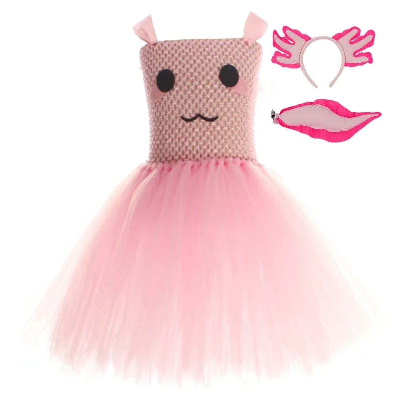 Cute Pink Axolotl Tulle Tutu Dress for Girls, Kids Cartoon Outfit for Stage Shows, Gorgeous Clothing for Halloween and Carnival
Cute Pink Axolotl Tulle Tutu Dress for Girls, Kids Cartoon Outfit for Stage Shows, Gorgeous Clothing for Halloween and Carnival