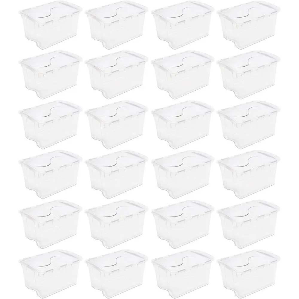 Stackable Clear Plastic Storage Boxes with White Lids, 24-Pack for Home, Office, and Basement Organization
Stackable Clear Plastic Storage Boxes with White Lids, 24-Pack for Home, Office, and Basement Organization