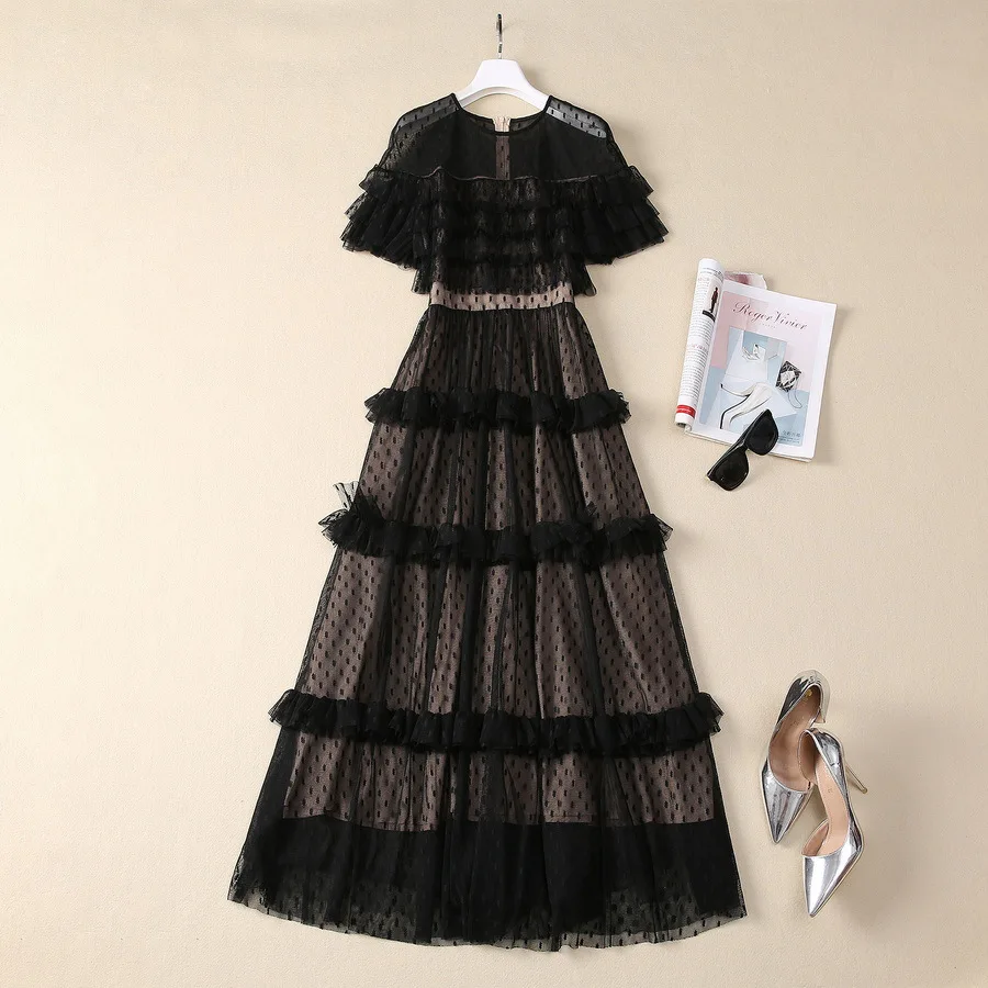 European and American women's clothing 2024 fall new Short-sleeved round neck polka dot netting fashion Pleated dress XXL
European and American women's clothing 2024 fall new Short-sleeved round neck polka dot netting fashion Pleated dress XXL
