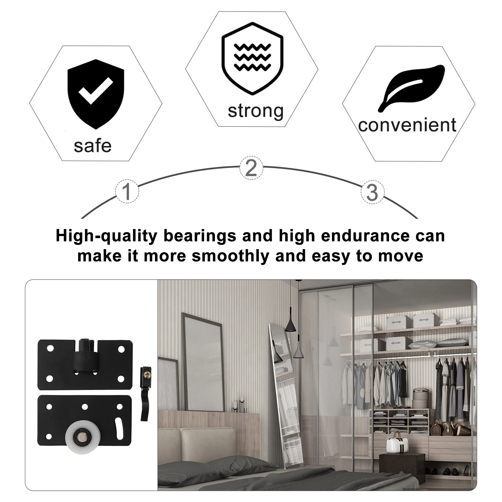 2 Sets Roller Wardrobe Pulley Kit niture Runner Smooth Buffer Durable Wear-Resistant Closet Hardware Accessory For Sliding
2 Sets Roller Wardrobe Pulley Kit niture Runner Smooth Buffer Durable Wear-Resistant Closet Hardware Accessory For Sliding