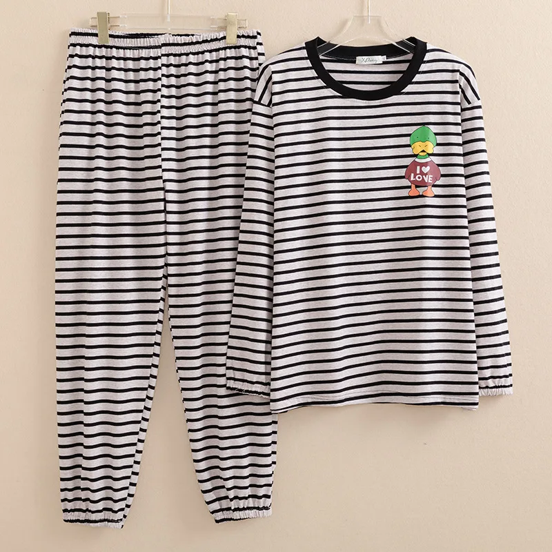 New Pijama Mujer Striped Pajamas Women Spring Autumn Long Sleeved Pants Set Oversized Loose Winter Cotton Home Wear Clothes 5XL
New Pijama Mujer Striped Pajamas Women Spring Autumn Long Sleeved Pants Set Oversized Loose Winter Cotton Home Wear Clothes 5XL