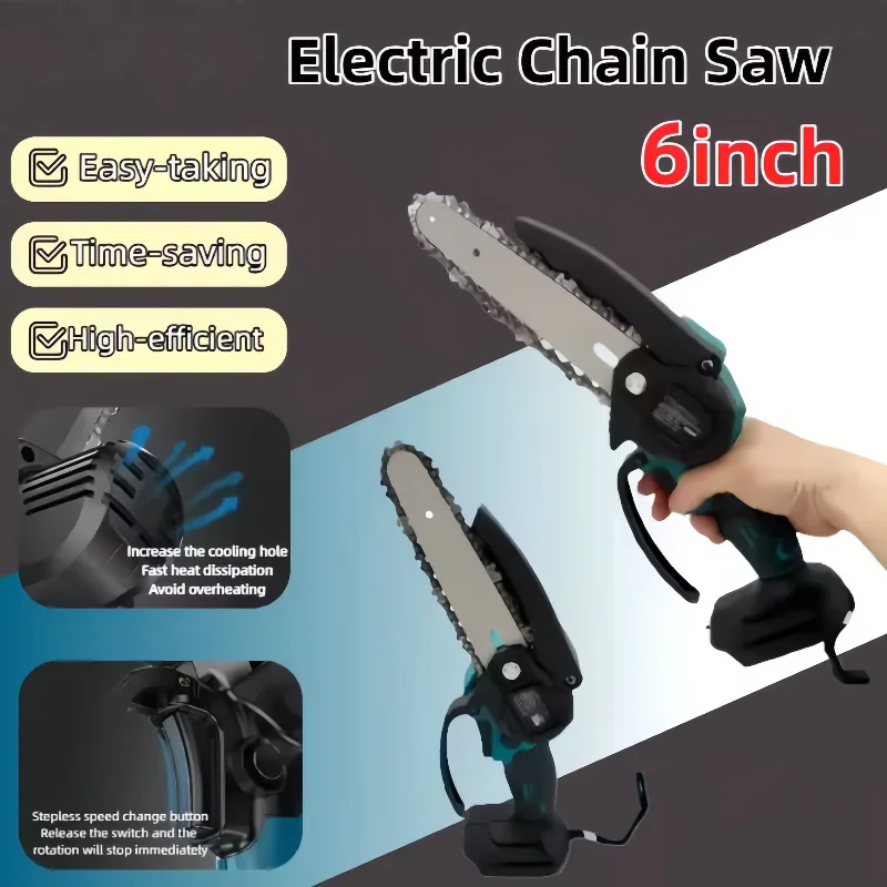 Fit Makit 6 Inch Chain Saw 18V Battery Electric Saw Handheld Portable Wood Logging Chainsaw Garden Pruning Wood Power Tool
Fit Makit 6 Inch Chain Saw 18V Battery Electric Saw Handheld Portable Wood Logging Chainsaw Garden Pruning Wood Power Tool