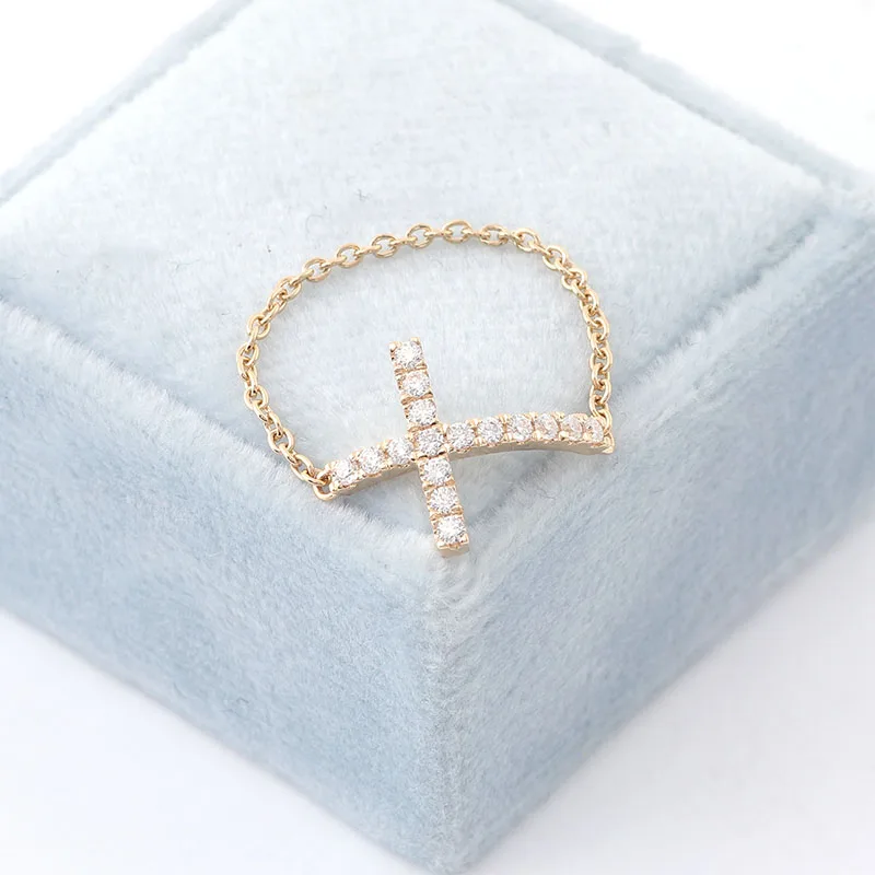 Provence Solid Gold Cross Ring 14K 18KGold band Minimalist Chain Ring for Women Fashion Religious Jewelry Personalized Custom
Provence Solid Gold Cross Ring 14K 18KGold band Minimalist Chain Ring for Women Fashion Religious Jewelry Personalized Custom