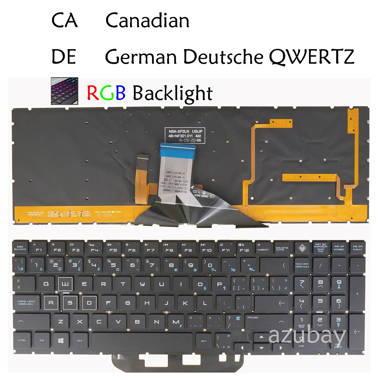 RGB Backlit Keyboard For HP OMEN 15-DC00 15T-DC NSK-XP2BQ, 9Z.NF3BQ.22M, PK132JZ2B10 2H-BBMGMC2421 Canadian CF German QWERTZ
RGB Backlit Keyboard For HP OMEN 15-DC00 15T-DC NSK-XP2BQ, 9Z.NF3BQ.22M, PK132JZ2B10 2H-BBMGMC2421 Canadian CF German QWERTZ