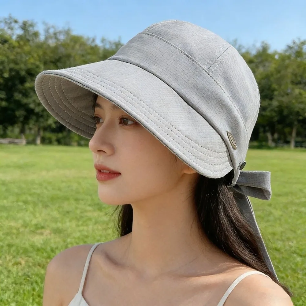 Складная однотонная женская солнцезащитная шляпа с лентой, широкими полями, защитой от УФ-лучей, в корейском стиле, для велоспорта
Складная однотонная женская солнцезащитная шляпа с лентой, широкими полями, защитой от УФ-лучей, в корейском стиле, для велоспорта