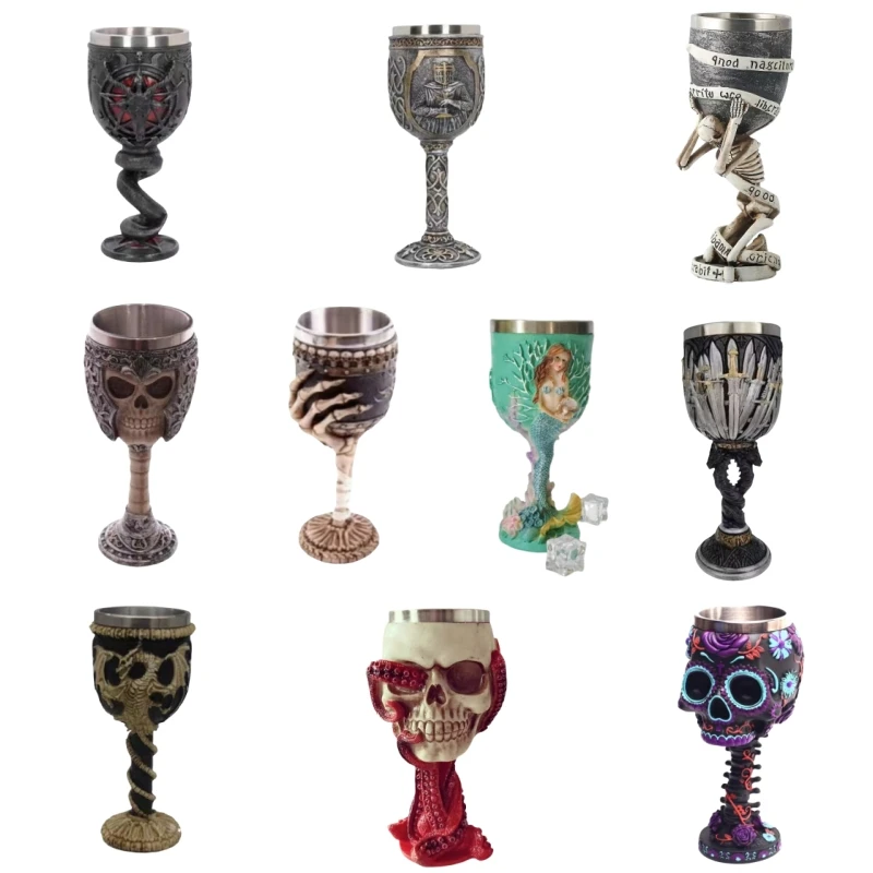 Horrible Resin Stainless Steel Skull Goblet Retro Claw Wine Glass Gothic Cocktail Glasses Whiskey Cup Party Bar Drinkware
Horrible Resin Stainless Steel Skull Goblet Retro Claw Wine Glass Gothic Cocktail Glasses Whiskey Cup Party Bar Drinkware