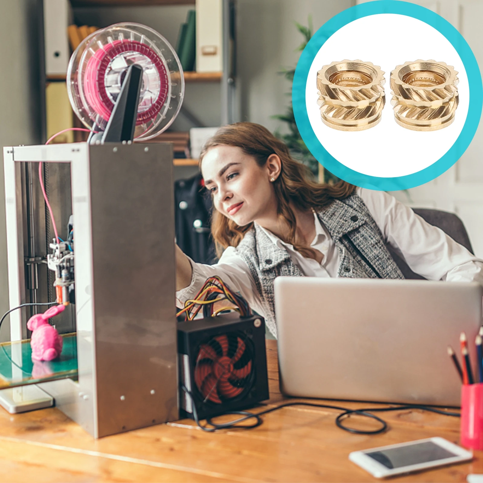 100Pcs Copper Alloy Threaded Insert Nuts Knurled Heat Resistant Press Fit for 3D Printing Embedment Fasteners Threaded Insert
100Pcs Copper Alloy Threaded Insert Nuts Knurled Heat Resistant Press Fit for 3D Printing Embedment Fasteners Threaded Insert