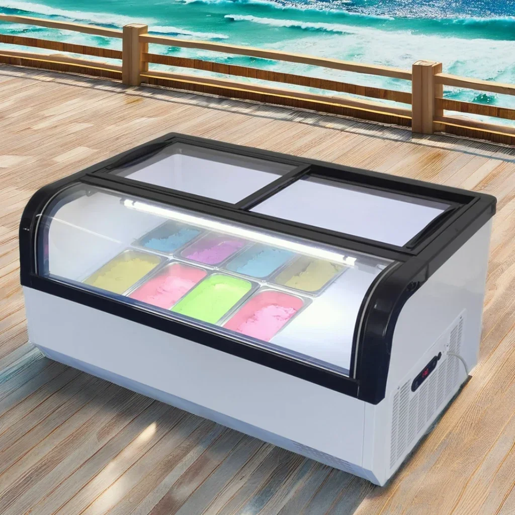 8 Pans Commercial Outdoor Table Type Ice Cream Showcase for Gelato Display
8 Pans Commercial Outdoor Table Type Ice Cream Showcase for Gelato Display