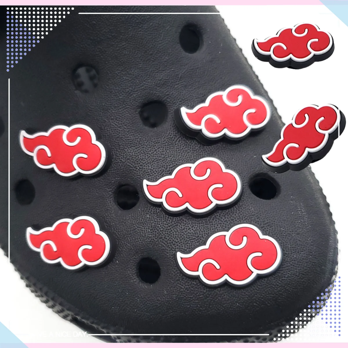 Товары по мотивам Наруто, подвески для обуви с логотипом организации Акацуки, обувь Crocs с отверстиями, пряжки, DIY, мужские, оптом
Товары по мотивам Наруто, подвески для обуви с логотипом организации Акацуки, обувь Crocs с отверстиями, пряжки, DIY, мужские, оптом