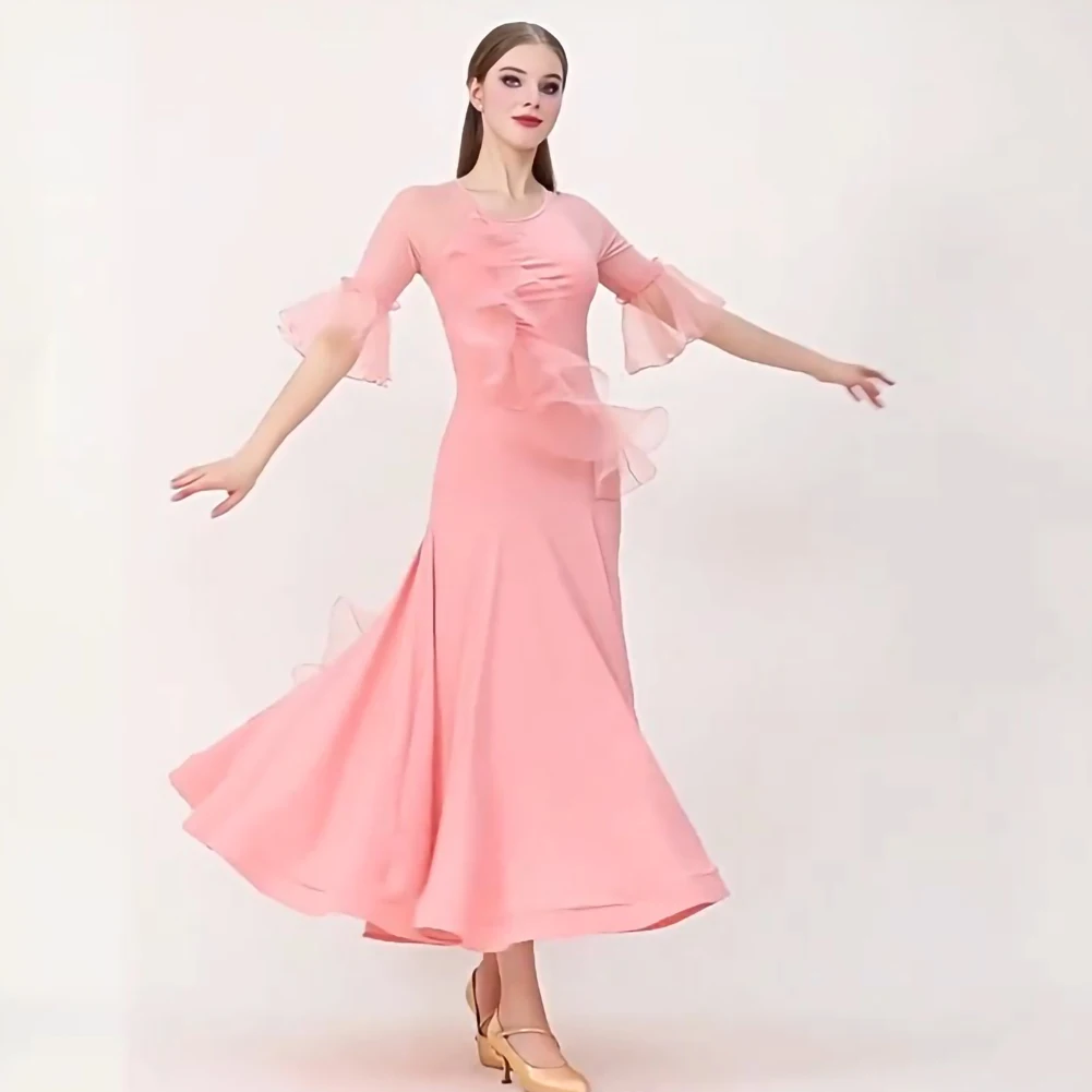 Practice Clothes Ball Gowns Standard Feather for Ballroom Dance Dress Competition Round Neck Goose Yellow Waltz Skirt Ruffled
Practice Clothes Ball Gowns Standard Feather for Ballroom Dance Dress Competition Round Neck Goose Yellow Waltz Skirt Ruffled