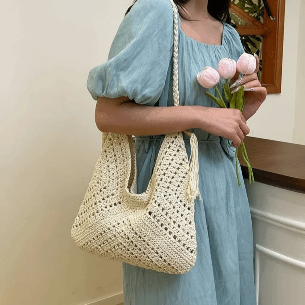 Винтажная богемная вязаная сумка через плечо, однотонная, с ажурным плетением, из хлопковой нити, вместительная, пляжная, для активного отдыха
Винтажная богемная вязаная сумка через плечо, однотонная, с ажурным плетением, из хлопковой нити, вместительная, пляжная, для активного отдыха