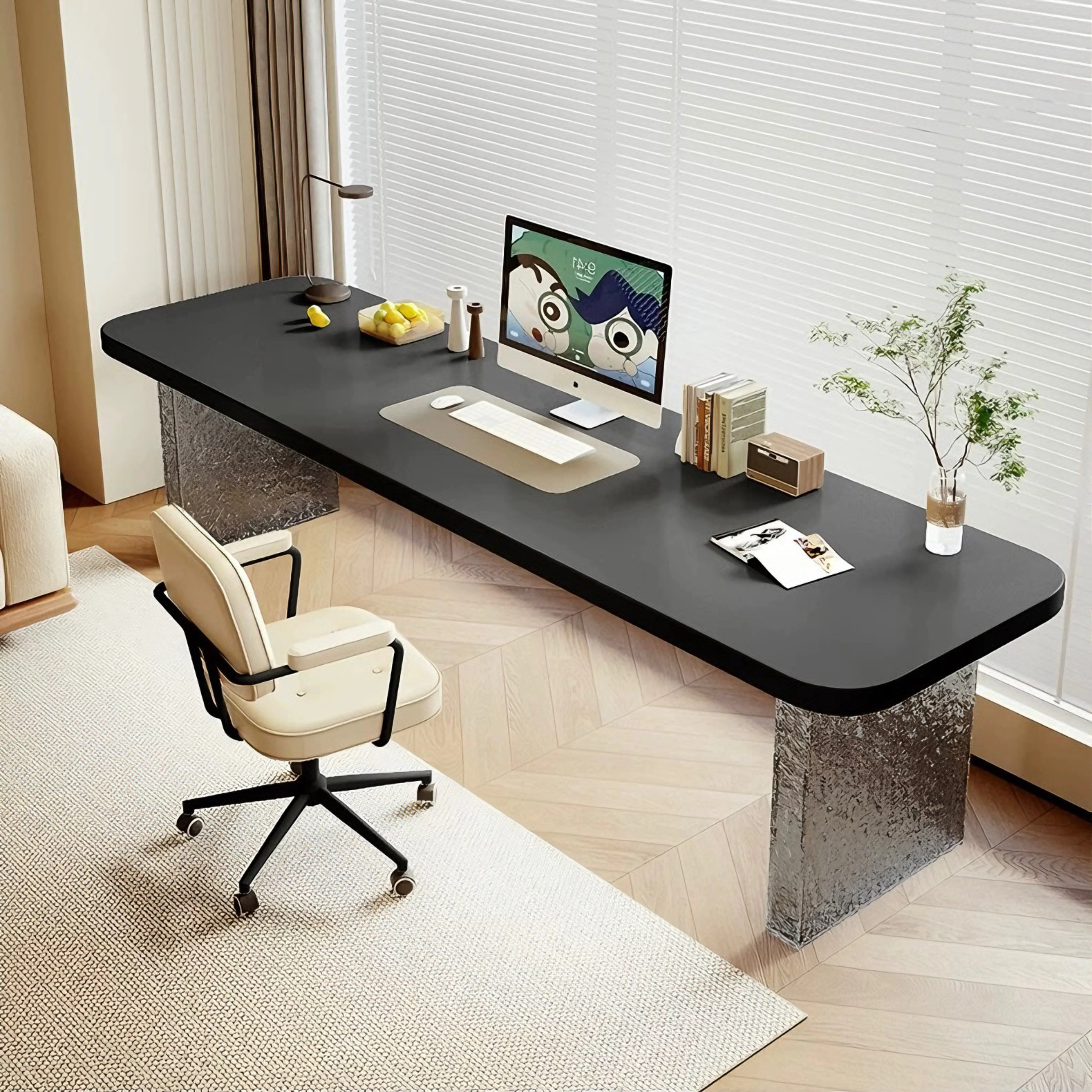 #Modern Solid Wood Office Desk with Acrylic Stone-patterned Desktop, Customizable Size, Suitable for Home Office Use
#Modern Solid Wood Office Desk with Acrylic Stone-patterned Desktop, Customizable Size, Suitable for Home Office Use