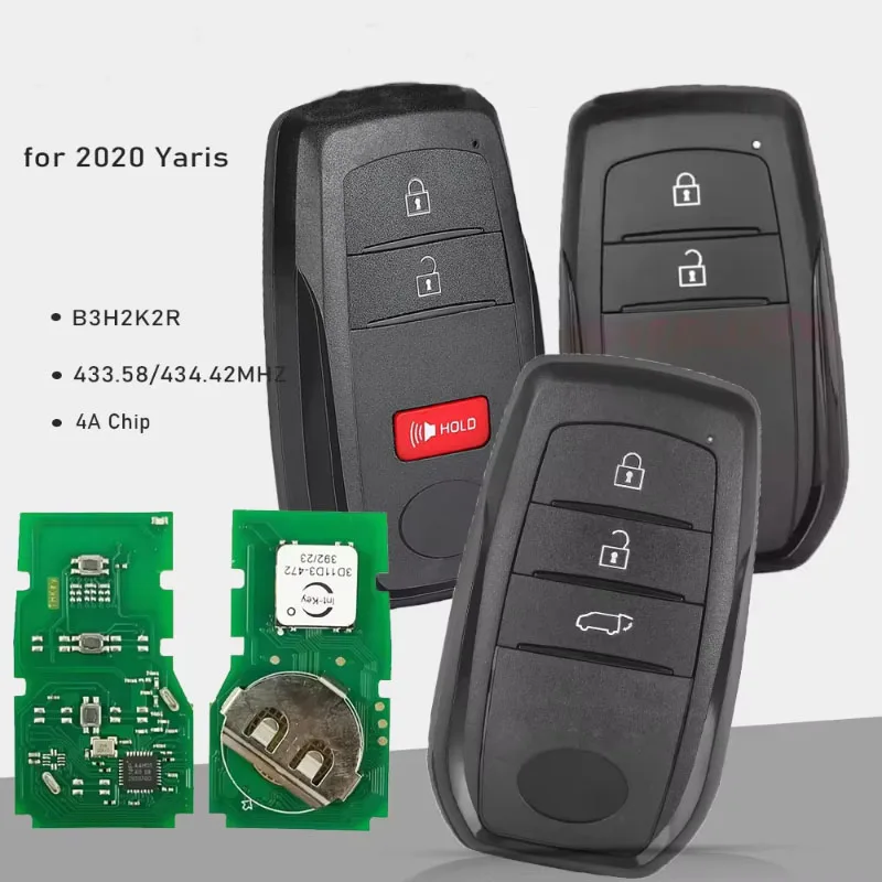 JsHonYu B3H2K2R 433.58/434.42MHz 4A Chip Smart Remote Key for Toyota Yaris 2020+ NCF29A1M HITAG AES 2 Button Keyless Entry Fob
JsHonYu B3H2K2R 433.58/434.42MHz 4A Chip Smart Remote Key for Toyota Yaris 2020+ NCF29A1M HITAG AES 2 Button Keyless Entry Fob