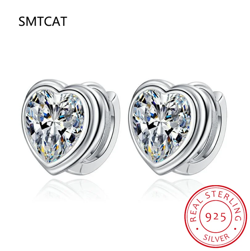 925 Sterling Silver 1Carat Heart Moissanite Diamond Hoop Earrings For Women Sparkling Wedding Party Fine Jewelry Gift
925 Sterling Silver 1Carat Heart Moissanite Diamond Hoop Earrings For Women Sparkling Wedding Party Fine Jewelry Gift