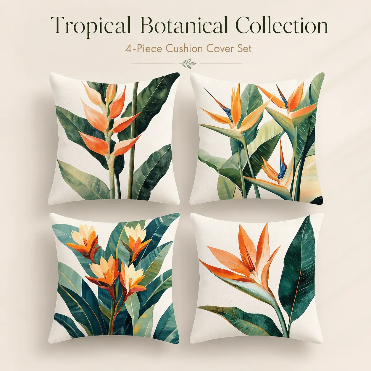Tropical Botanical Cushion Covers 4PCS Set 2D Flat Printed Peach Skin Palm Leaf Pillow Covers Room Decor For Sofa Home
Tropical Botanical Cushion Covers 4PCS Set 2D Flat Printed Peach Skin Palm Leaf Pillow Covers Room Decor For Sofa Home