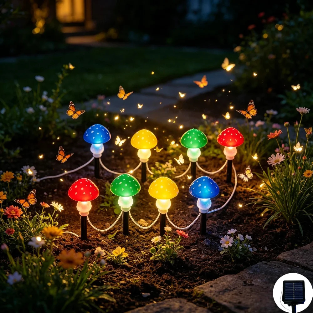 Solar Colored Mushroom Light String, Used for Courtyard Garden Lawn Forest Wedding Birthday Party Camping Balcony Terrace Decor
Solar Colored Mushroom Light String, Used for Courtyard Garden Lawn Forest Wedding Birthday Party Camping Balcony Terrace Decor