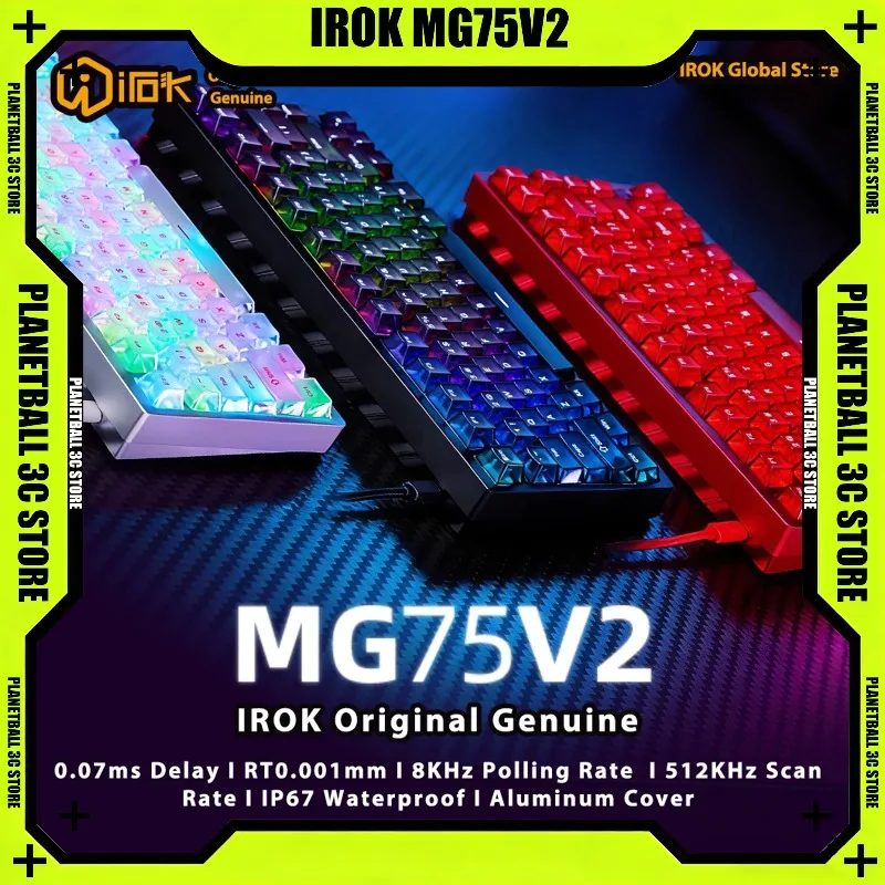 IROK MG75 V2 Aluminum Magnetic Gaming Mechanical Keyboard Rapid Trigger 0.07ms 8KHz 0.001mm 512K Scan rate Gamer Keyboard
IROK MG75 V2 Aluminum Magnetic Gaming Mechanical Keyboard Rapid Trigger 0.07ms 8KHz 0.001mm 512K Scan rate Gamer Keyboard